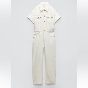 Zara long denim jumpsuit